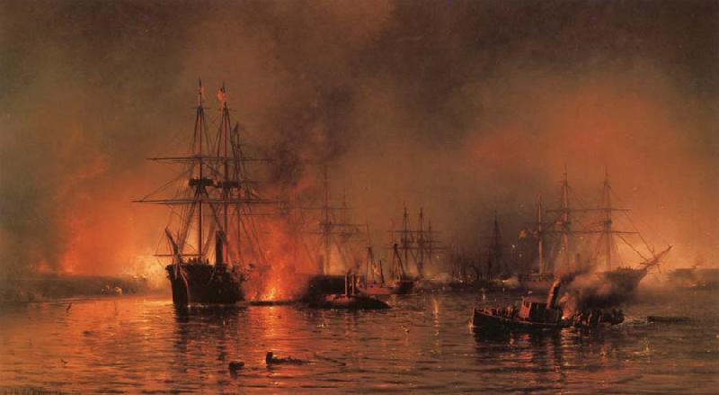  The Battle of New Orleans-Farragut-s Fleet Passing the Forts Below New Orleans